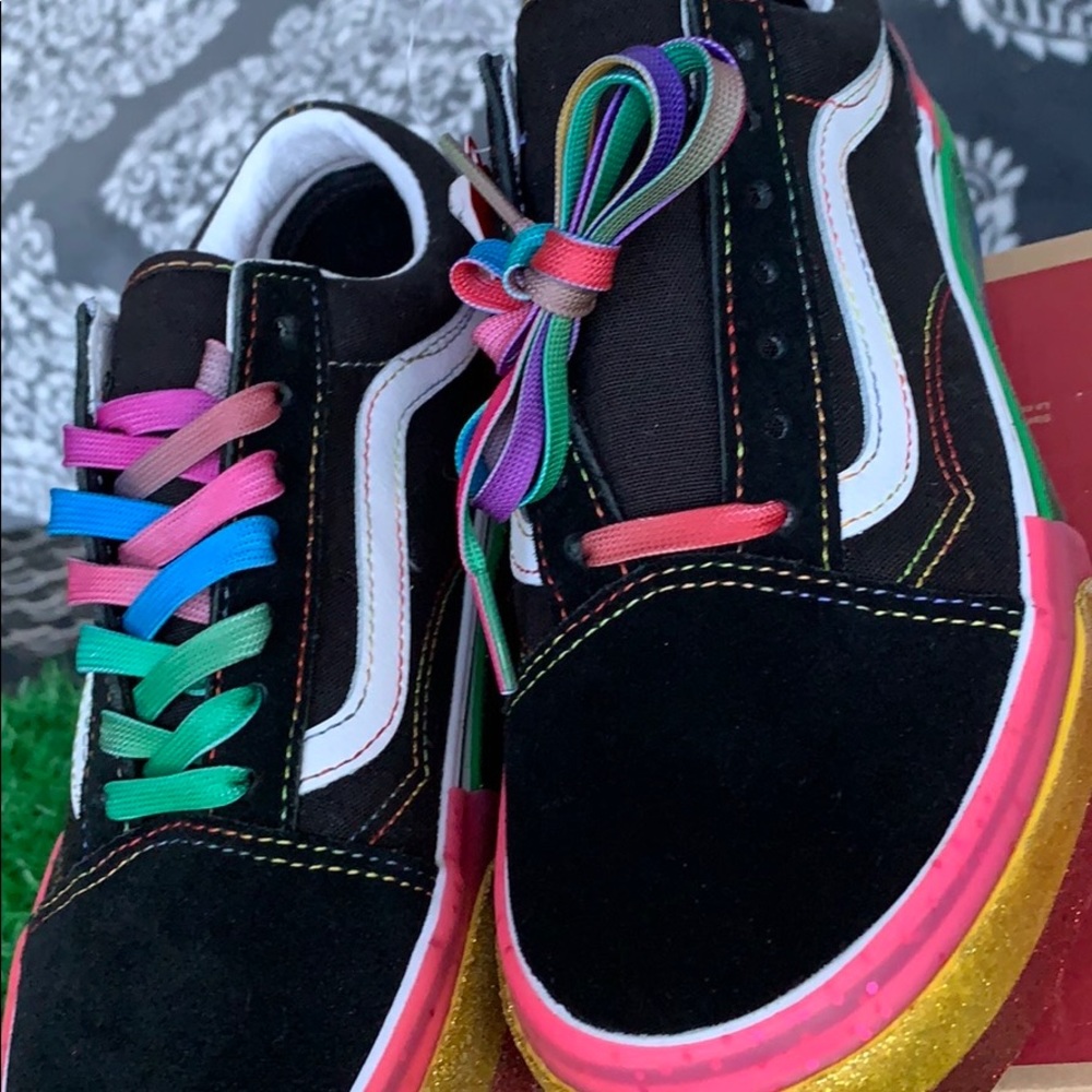 VANS OLD SKOOL STACKED GLITTER BLACK/RAINBOW WMNS - Picture 4 of 16